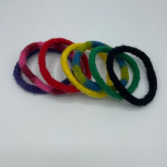 Set of boiled wool felt bangles, by Deborah Dumka - Picture 3 of 4